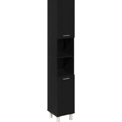 Meubelsets*vidaXL Badkamer Kast 30 x 30 x 179 cm Bewerkt hout Zwart eiken