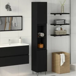 Badkamer Kast 30 x 30 x 190 cm Bewerkt hout>vidaXL Best