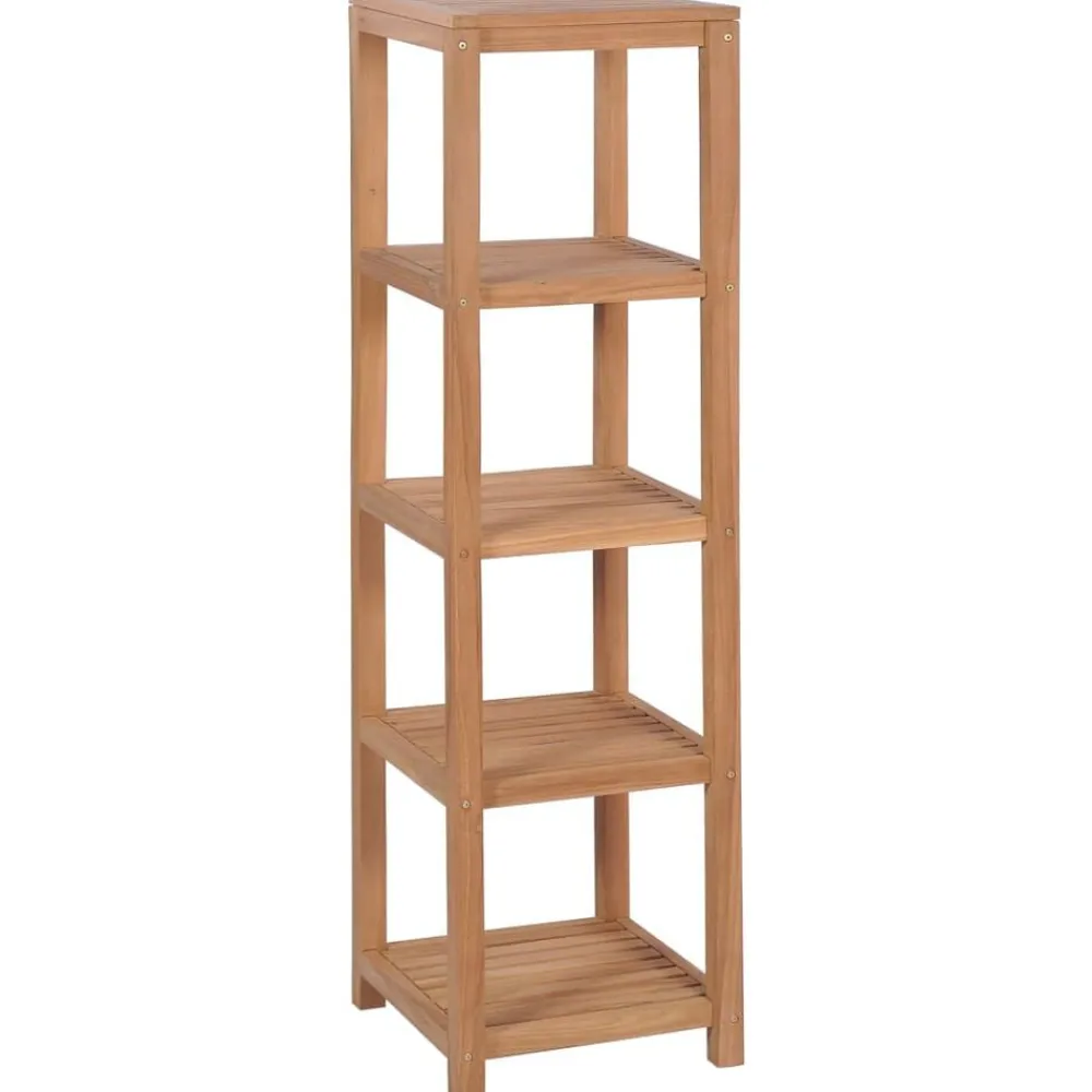 Badkamer opbergrek 4-laags 42x42x165 cm massief teakhout>vidaXL Best