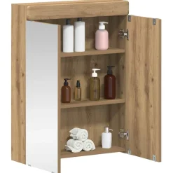 Kasten & Opbergmeubelen*vidaXL Badkamer spiegelkast TULUM Artisan Eiken 60 x 16,5 x 78 cm artisanaal eikenkleurig
