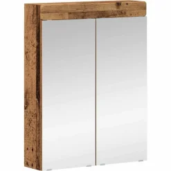 Kasten & Opbergmeubelen*vidaXL Badkamer spiegelkast met plank TULUM Oudhout 60 x 16,5 x 78 cm Oud hout