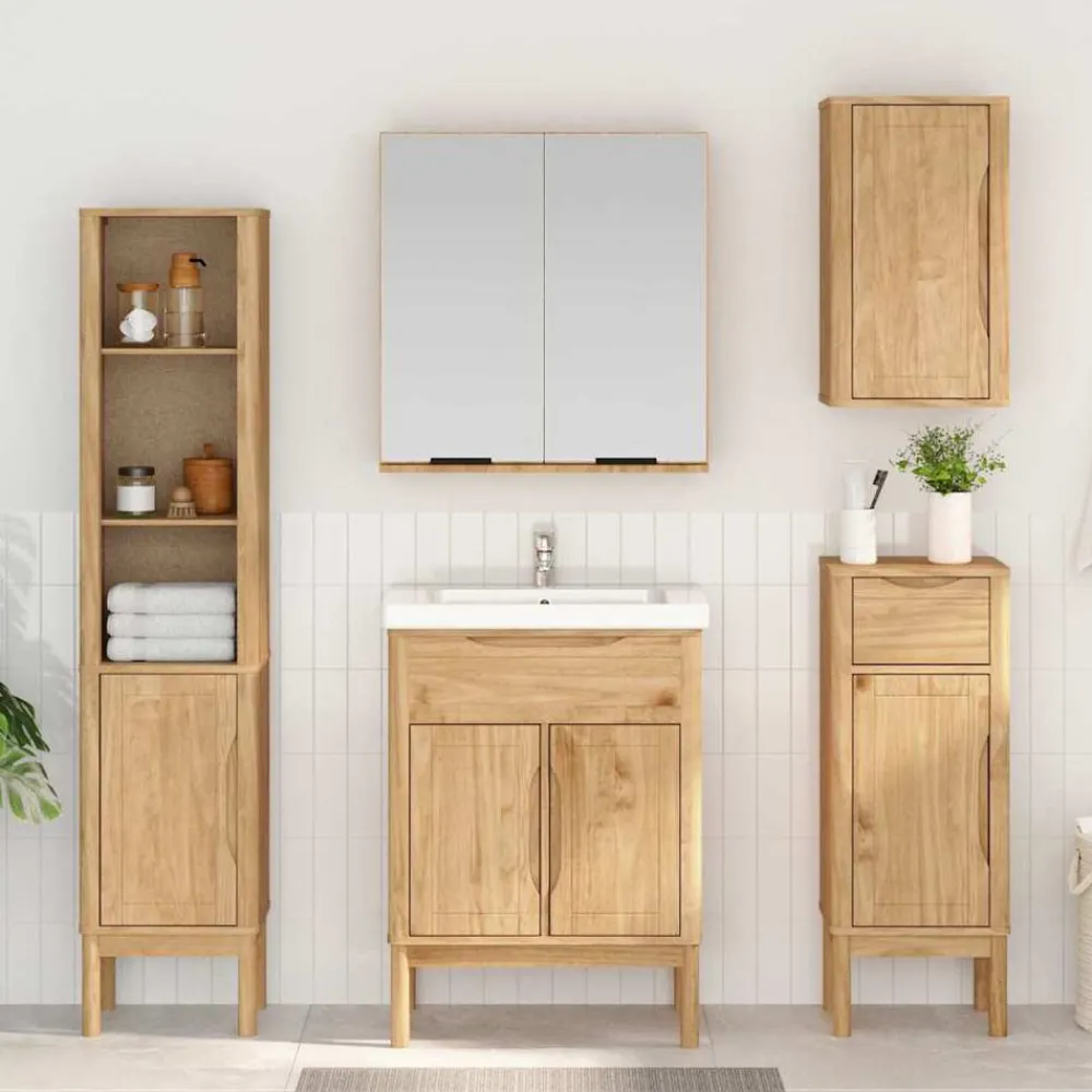 Meubelsets*vidaXL Badkamer wandkast met plank FLORO 35 x 30 x 60 cm Wasbruin
