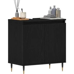Meubelsets*vidaXL Badkamer wastafelkast 58 x 33 x 60 cm Bewerkt hout Zwart eiken