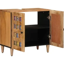 Meubelsets*vidaXL Badkamer wastafelkast met opslag 62 x 33 x 58 cm Naturel
