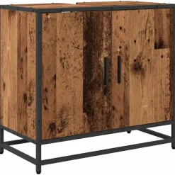 Badkamer wastafelkast 65 x 33 x 60 cm Bewerkt hout>vidaXL New