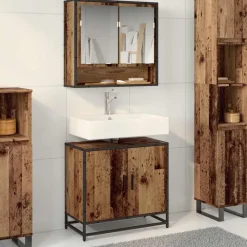 Badkamer wastafelkast 65 x 33 x 60 cm Bewerkt hout>vidaXL New