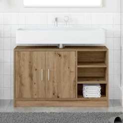 Meubelsets|Kasten & Opbergmeubelen*vidaXL Badkamerkast Artisan Eiken 90 x 29 x 55 cm Bewerkt hout artisanaal eikenkleurig