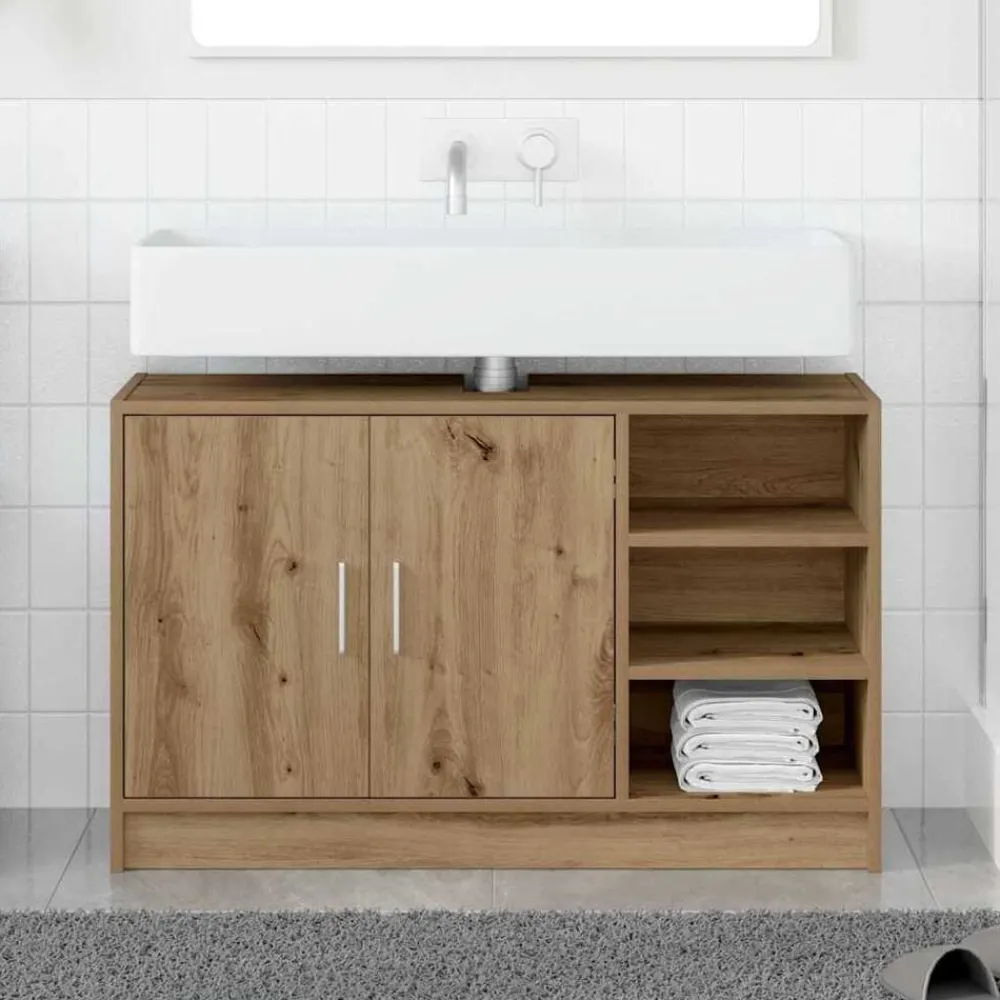 Meubelsets|Kasten & Opbergmeubelen*vidaXL Badkamerkast Artisan Eiken 90 x 29 x 55 cm Bewerkt hout artisanaal eikenkleurig