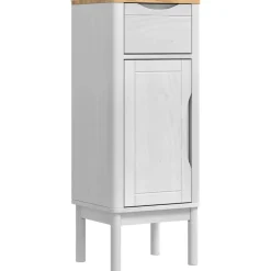 Meubelsets*vidaXL Badkamerkast FLORO 35 x 30 x 90 cm Massief Vurenhout Wit