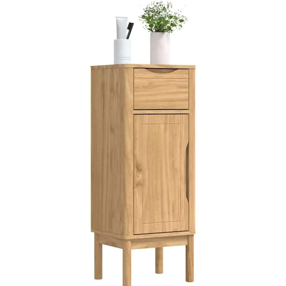 Meubelsets*vidaXL Badkamerkast FLORO 35 x 30 x 90 cm Massief Vurenhout Wasbruin