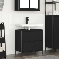 Kasten & Opbergmeubelen*vidaXL Badkamerkast met lades 60x34,5x60 cm kleurig Zwart eiken