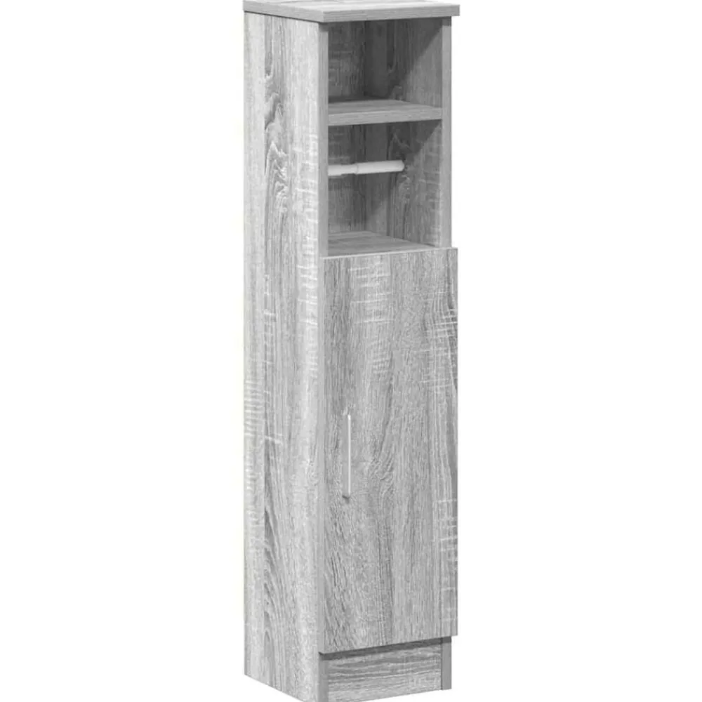Badkamerkast met rolhouder 20,5x22x90 cm eiken>vidaXL Hot