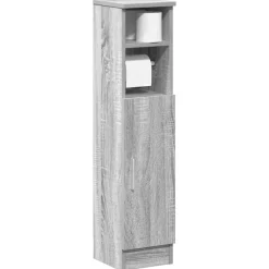 Badkamerkast met rolhouder 20,5x22x90 cm eiken>vidaXL Hot