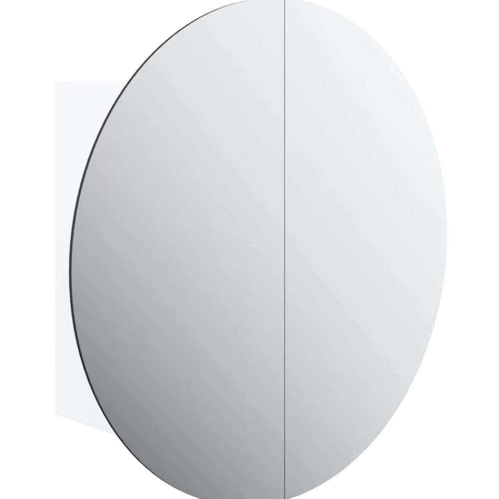 Badkamerkast met ronde spiegel en LED 40x40x17,5 cm>vidaXL Clearance