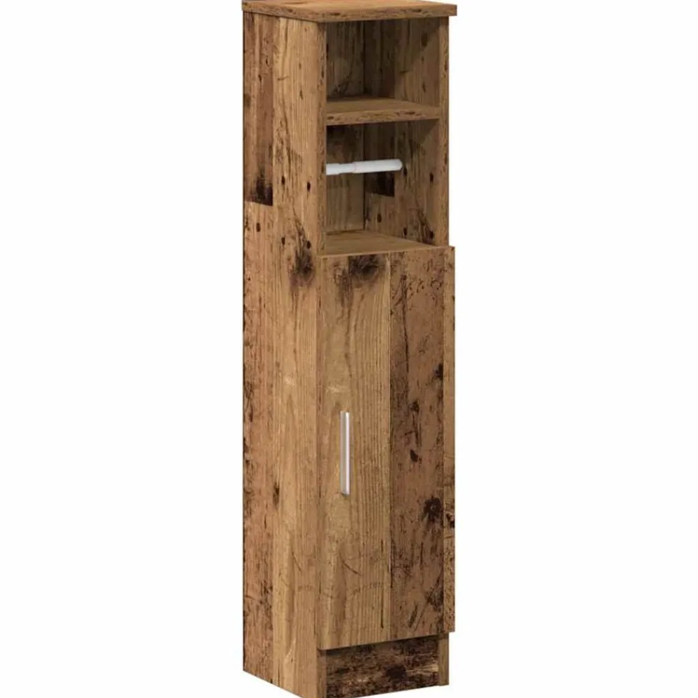 Meubelsets*vidaXL Badkamerkast met rolhouder 20,5x22x90 cm kleurig Oud hout