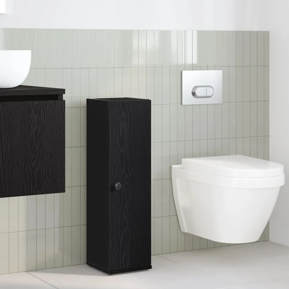 Meubelsets*vidaXL Badkamerkast met rolhouder 20,5x22x72 cm Zwart