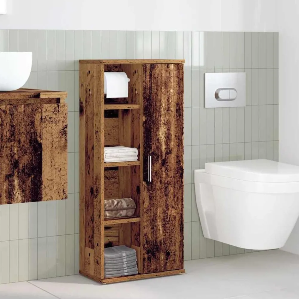 Badkamerkast met rolhouder 39x22x90 cm kleurig>vidaXL Best