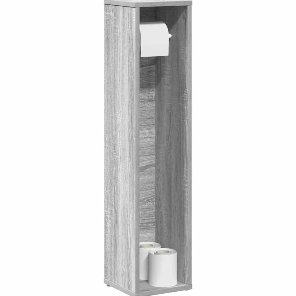 Meubelsets*vidaXL Badkamerkast met rolhouder 20,5x20x90 cm Grijs sonoma