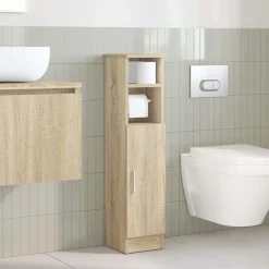 Badkamerkast met rolhouder 20,5x22x90 cm kleurig><noscript><img width=