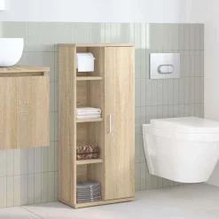 Meubelsets*vidaXL Badkamerkast met rolhouder 39x22x90 cm kleurig Sonoma eiken