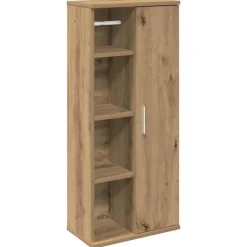 Badkamerkast met rolhouder 39x22x90 cm artisanaal eikenkleur>vidaXL Discount