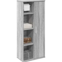 Meubelsets*vidaXL Badkamerkast met rolhouder 39x22x90 cm eiken Grijs sonoma
