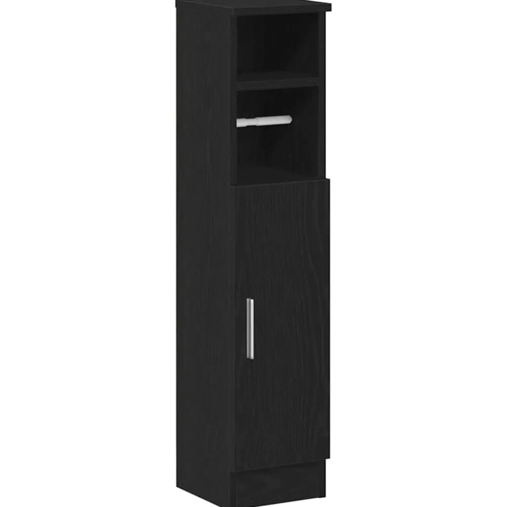 Meubelsets*vidaXL Badkamerkast met rolhouder 20,5x22x90 cm Zwart
