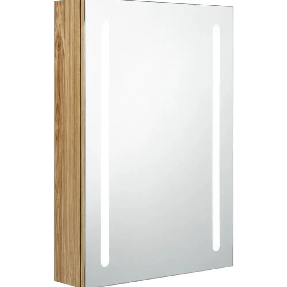 Badkamerkast met spiegel en LED 50x13x70 cm kleurig>vidaXL Outlet