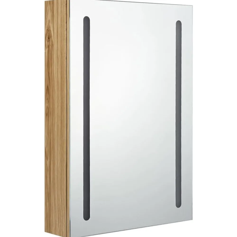 Badkamerkast met spiegel en LED 50x13x70 cm kleurig>vidaXL Outlet