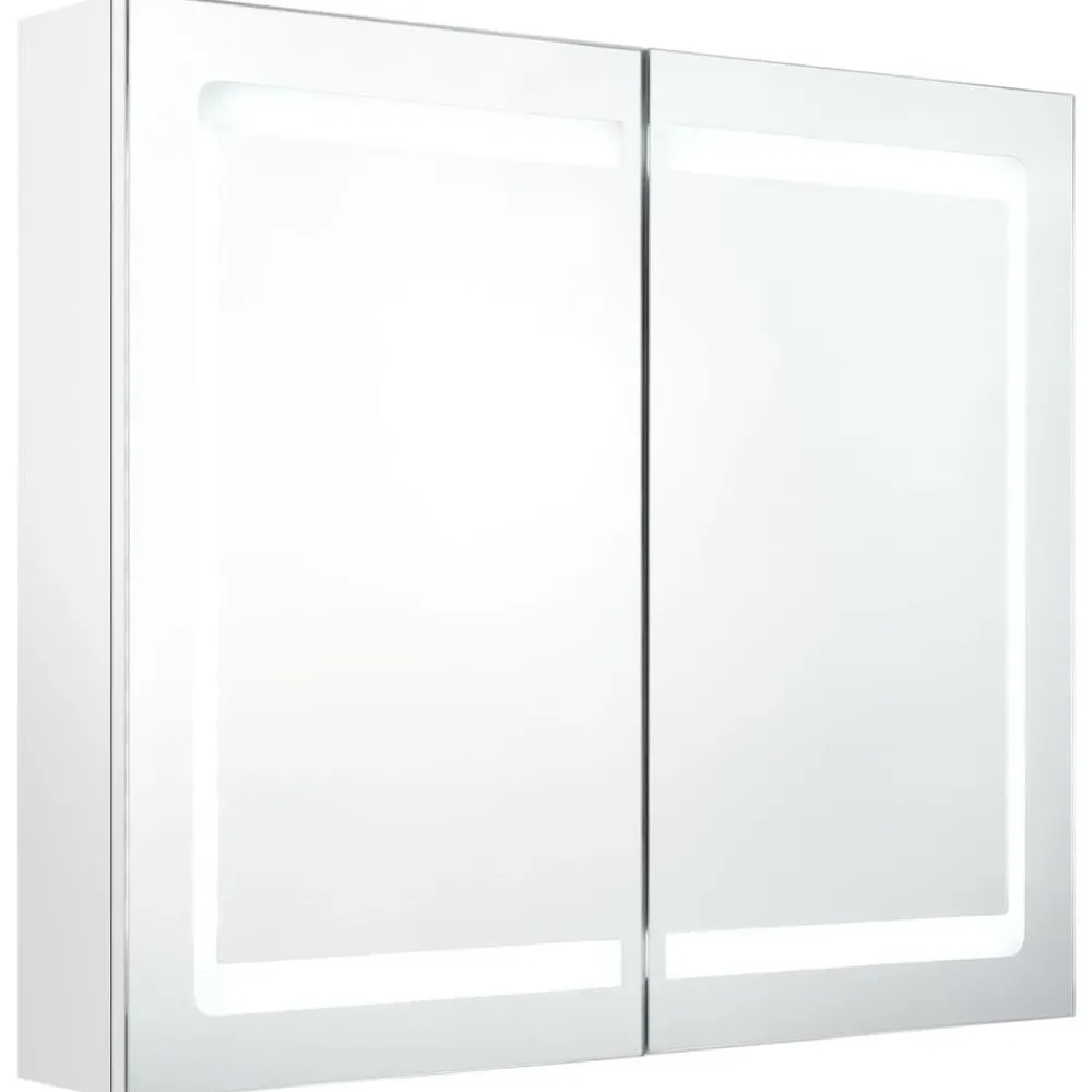 Badkamerkast met spiegel en LED 80x12x68 cm>vidaXL Best