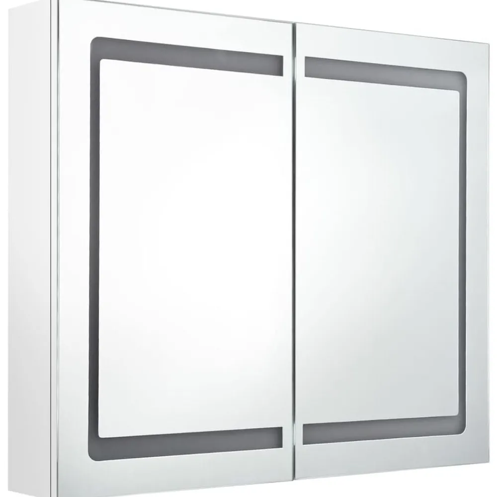 Badkamerkast met spiegel en LED 80x12x68 cm>vidaXL Best