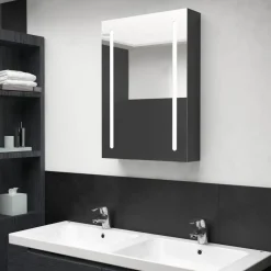Badkamerkast met spiegel en LED 50x13x70 cm>vidaXL