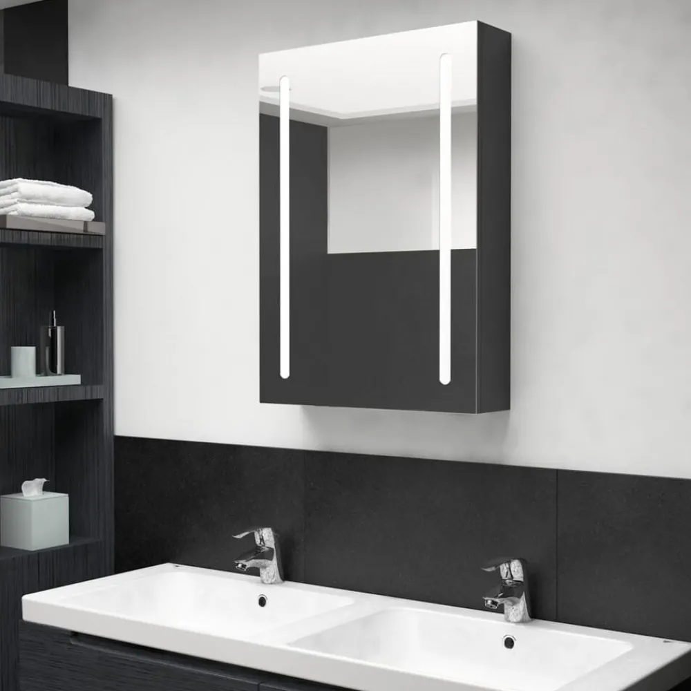 Badkamerkast met spiegel en LED 50x13x70 cm>vidaXL
