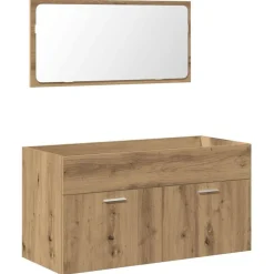Meubelsets*vidaXL Badkamerkast met spiegel bewerkt hout artisanaal eikenkleurig