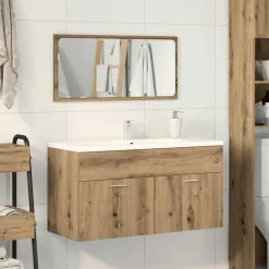 Meubelsets*vidaXL Badkamerkast met spiegel bewerkt hout artisanaal eikenkleurig