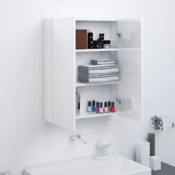 Badkamerkast met spiegel 60x15x75 cm MDF>vidaXL New