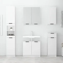 Kasten & Opbergmeubelen*vidaXL Badkamerkast met spiegel 64x20x67 cm wit