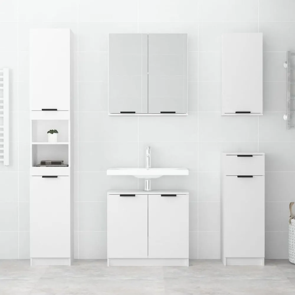 Kasten & Opbergmeubelen*vidaXL Badkamerkast met spiegel 64x20x67 cm wit