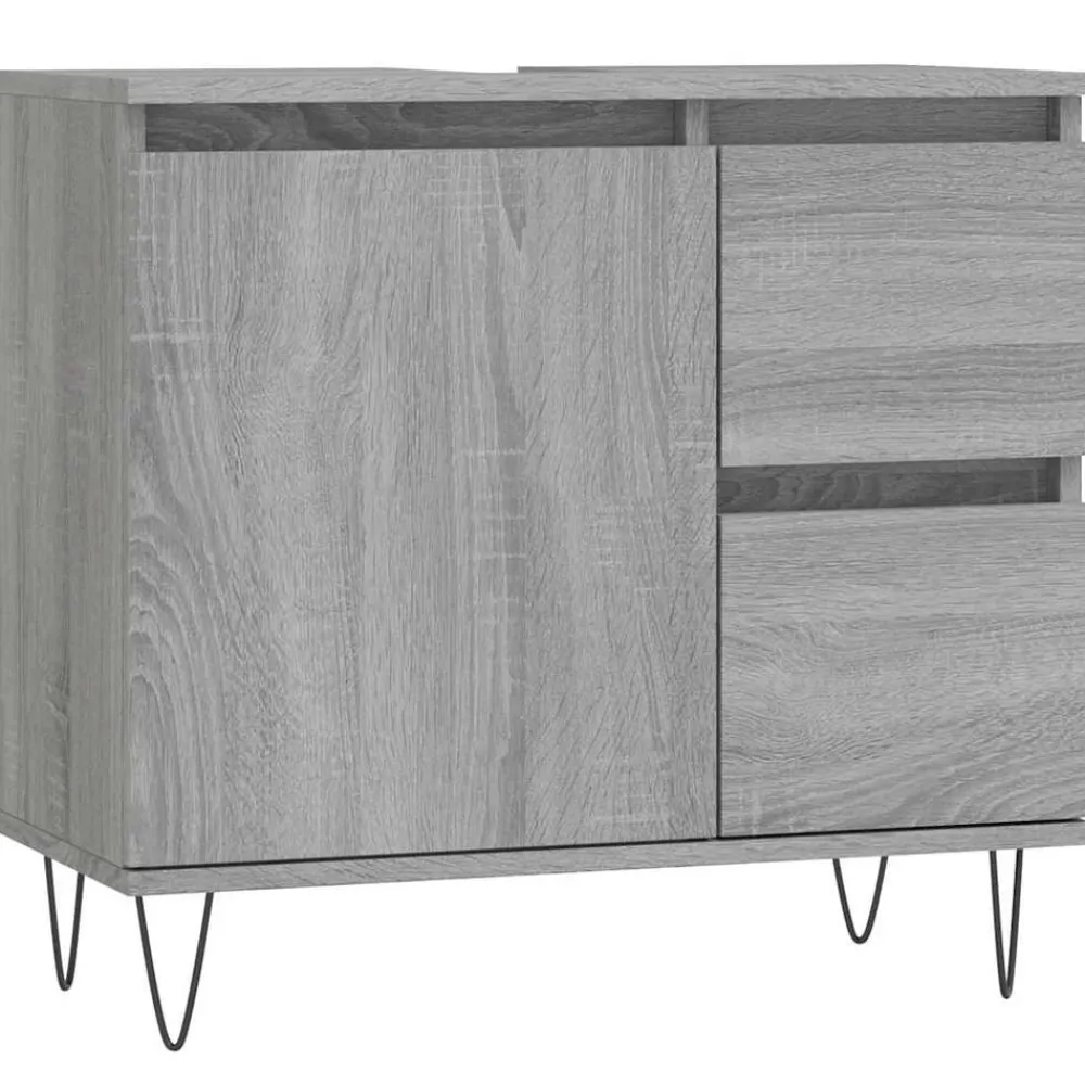 Badkamerkast 65x33x60 cm bewerkt hout eikenkleurig>vidaXL Outlet