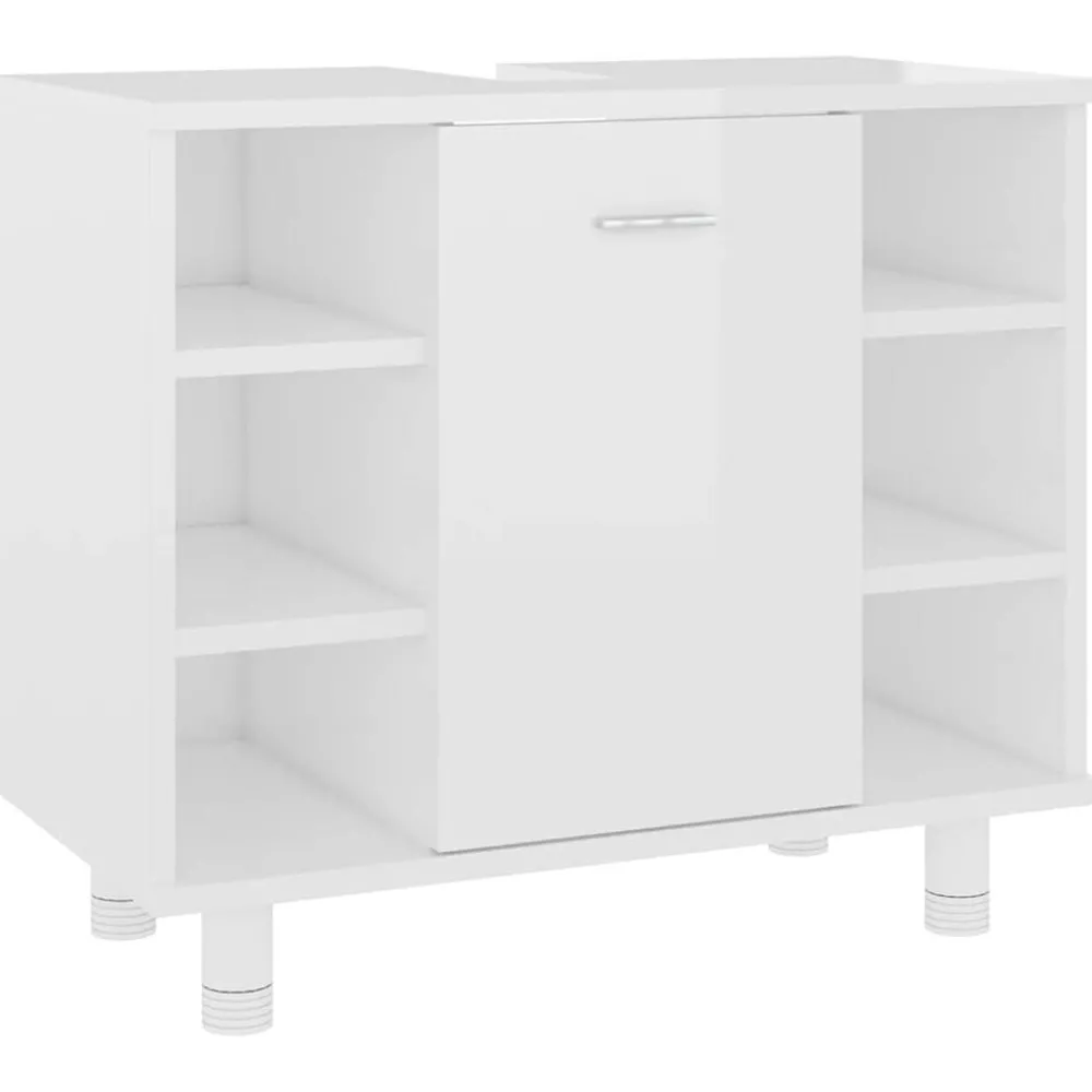 Meubelsets*vidaXL Badkamerkast 60x32x53,5 cm bewerkt hout hoogglans wit