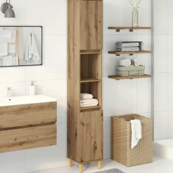 Badkamerkast 30x30x190 cm bewerkt hout><noscript><img width=