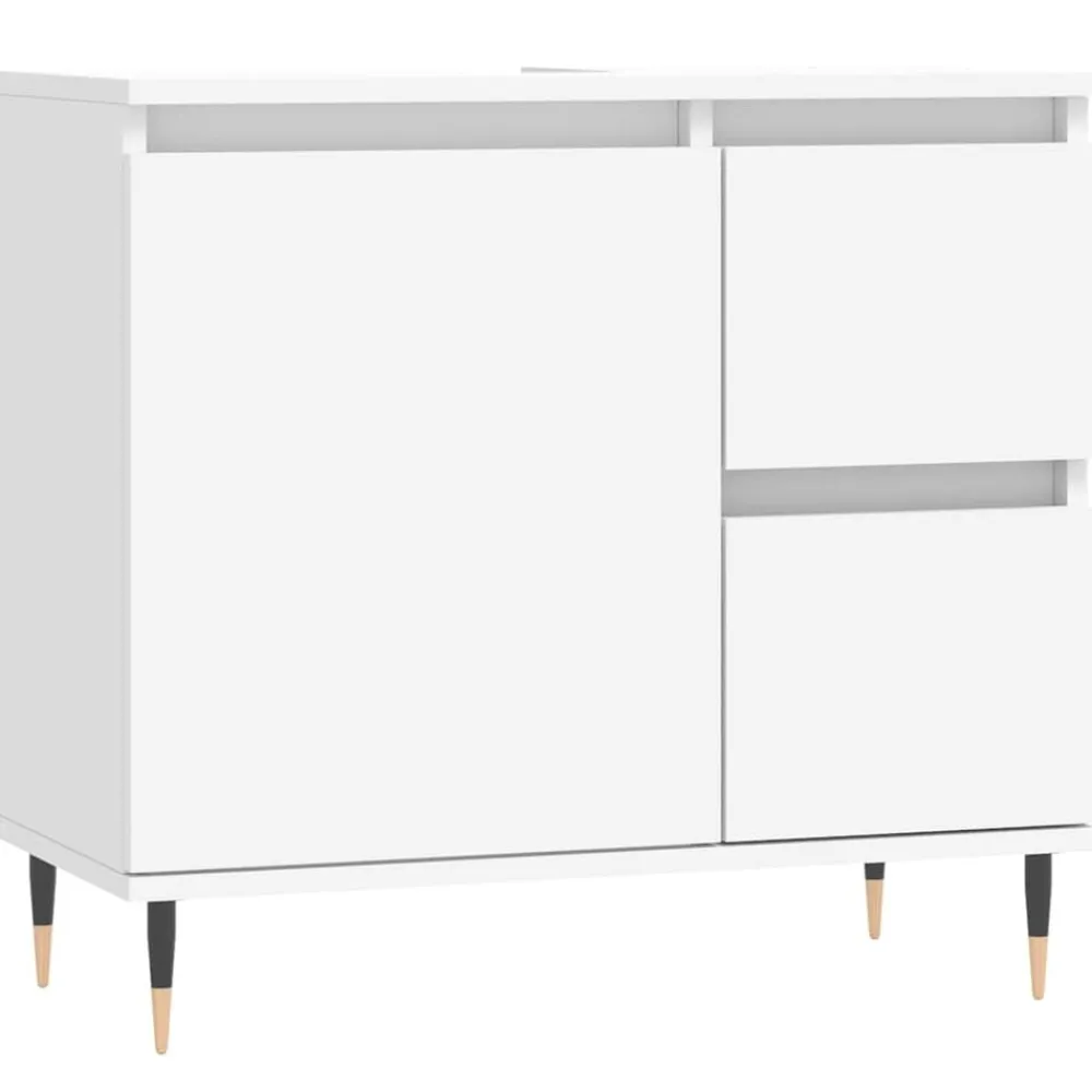 Kasten & Opbergmeubelen*vidaXL Badkamerkast 65x33x60 cm bewerkt hout Wit