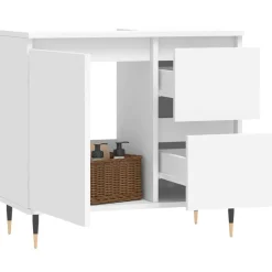 Kasten & Opbergmeubelen*vidaXL Badkamerkast 65x33x60 cm bewerkt hout Wit