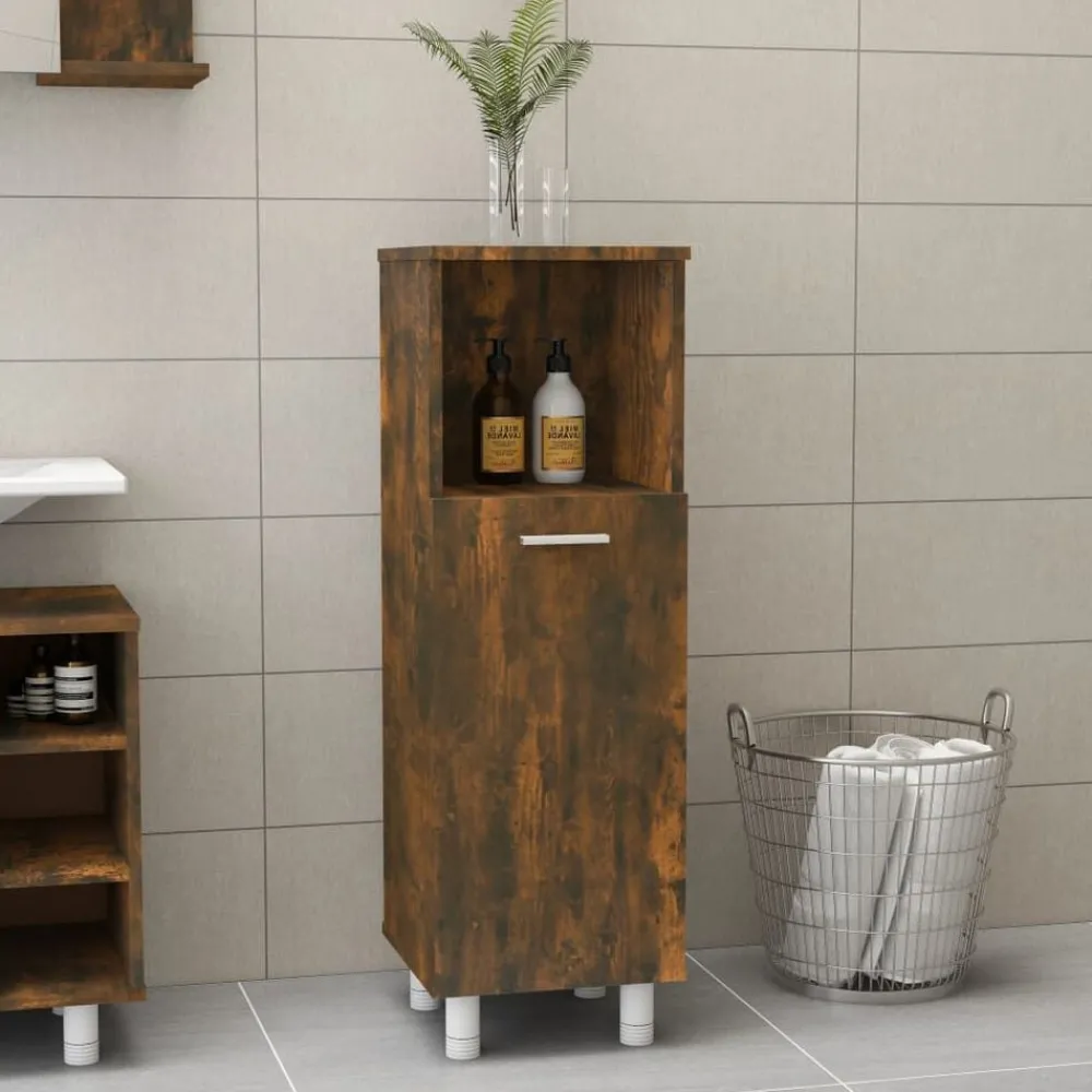 Meubelsets*vidaXL Badkamerkast 30x30x95 cm bewerkt hout kleurig Gerookt eiken