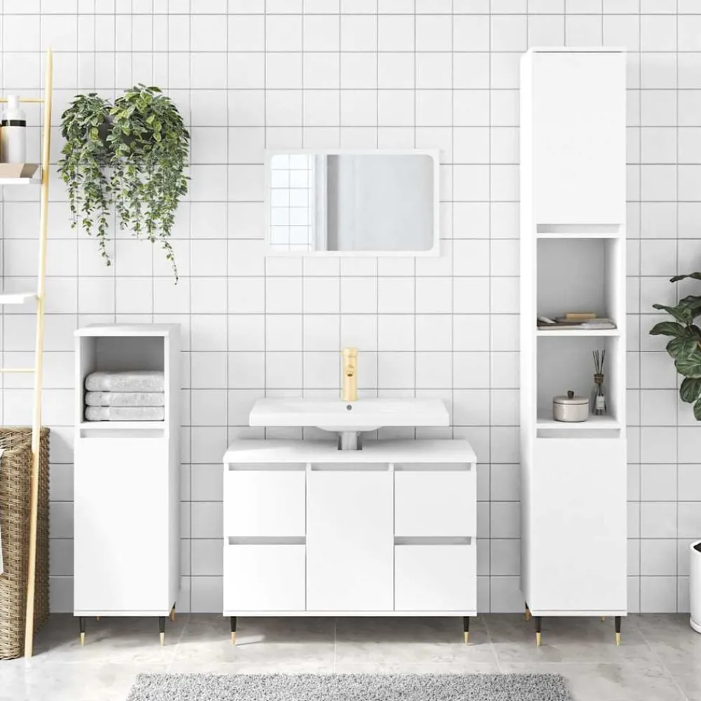 Badkamerkast 80x33x60 cm bewerkt hout>vidaXL Online