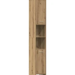 Badkamerkast 30x30x183,5 cm bewerkt hout artisanaal eikenkleur>vidaXL New