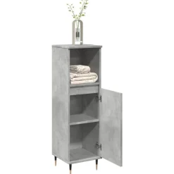 Badkamerkast 30x30x100 cm bewerkt hout betongrijs><noscript><img width=