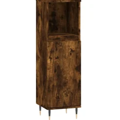 Badkamerkast 30x30x100 cm bewerkt hout kleurig>vidaXL Online