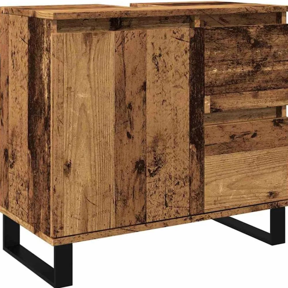 Meubelsets*vidaXL Badkamerkast 65x33x60 cm bewerkt hout kleurig Oud hout