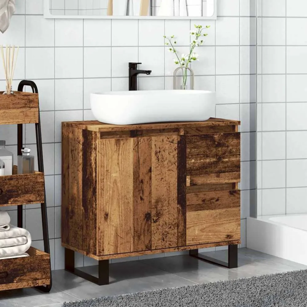Meubelsets*vidaXL Badkamerkast 65x33x60 cm bewerkt hout kleurig Oud hout